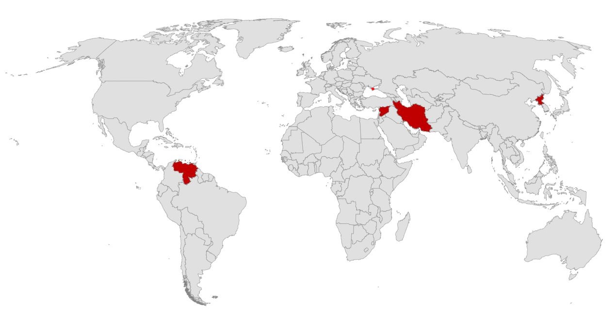 Sanctioned Countries Map